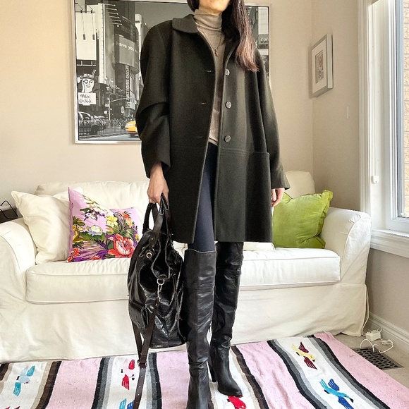 Vintage Dark brown/olive  coat - Picture 2 of 12